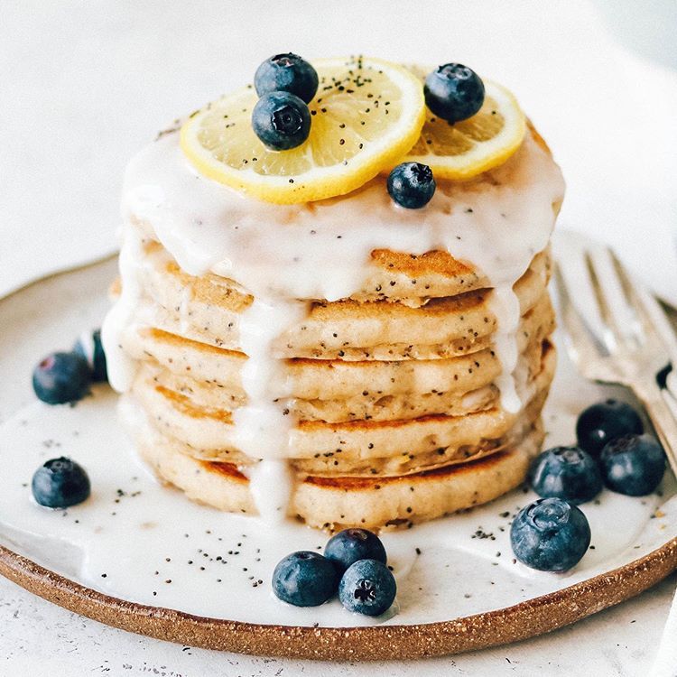 Vegan Lemon Poppyseed Pancakes