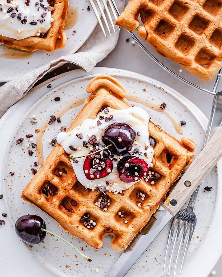 Vegan Orange Waffles with Almond Milk