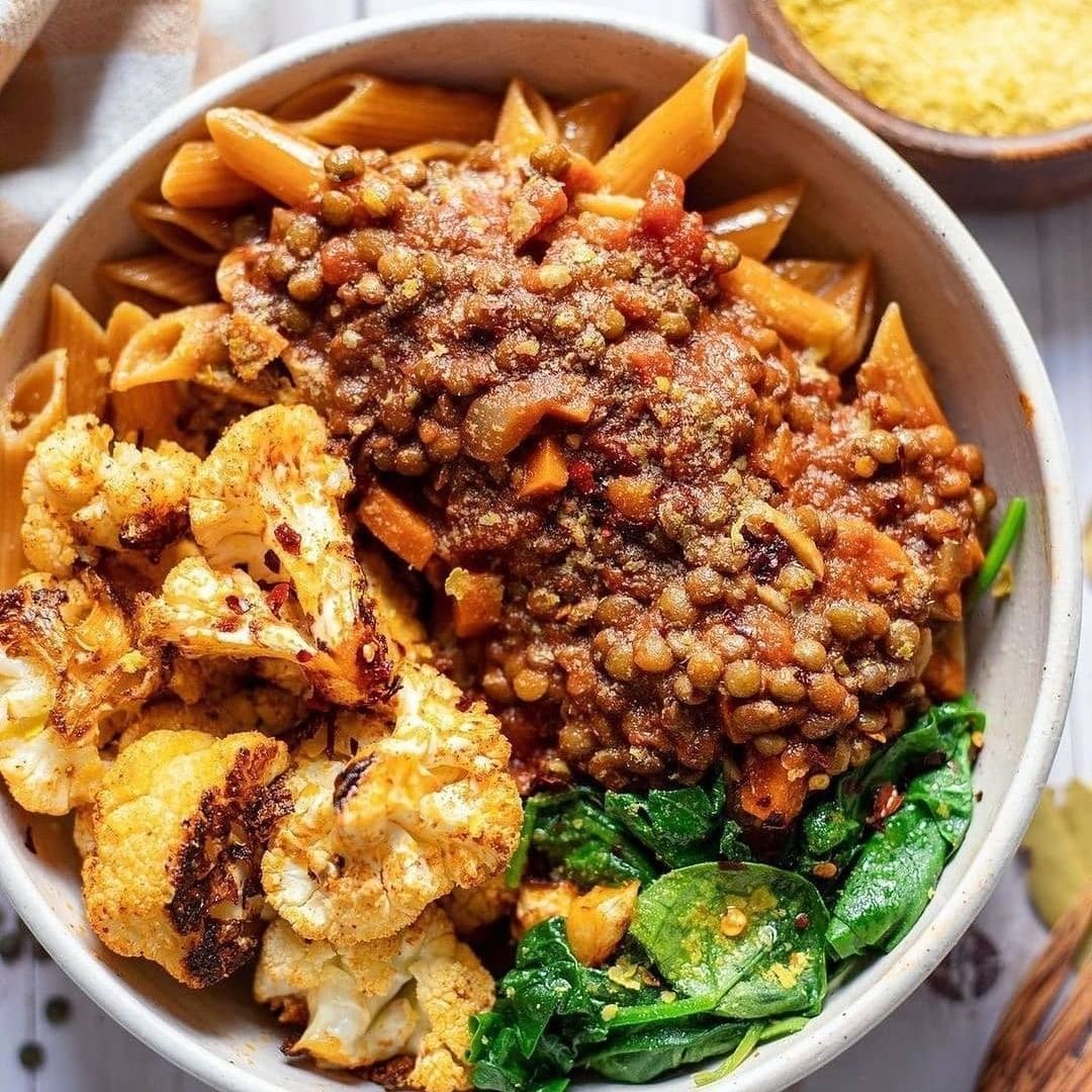French Lentil Bolognese with Pasta