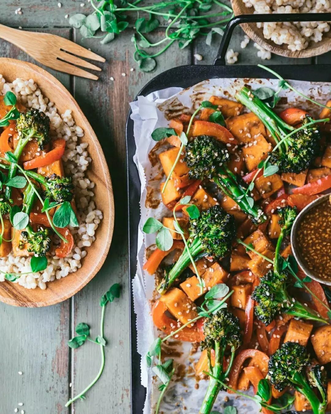 Vegan Sesame Ginger Tray Bake