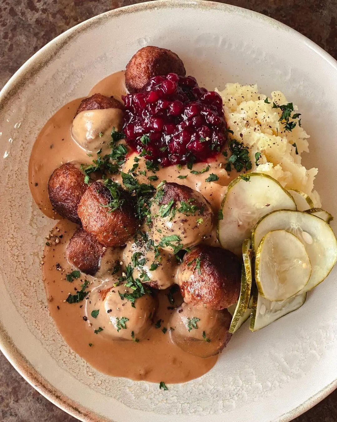 Vegan Swedish Meatballs with Cream Sauce