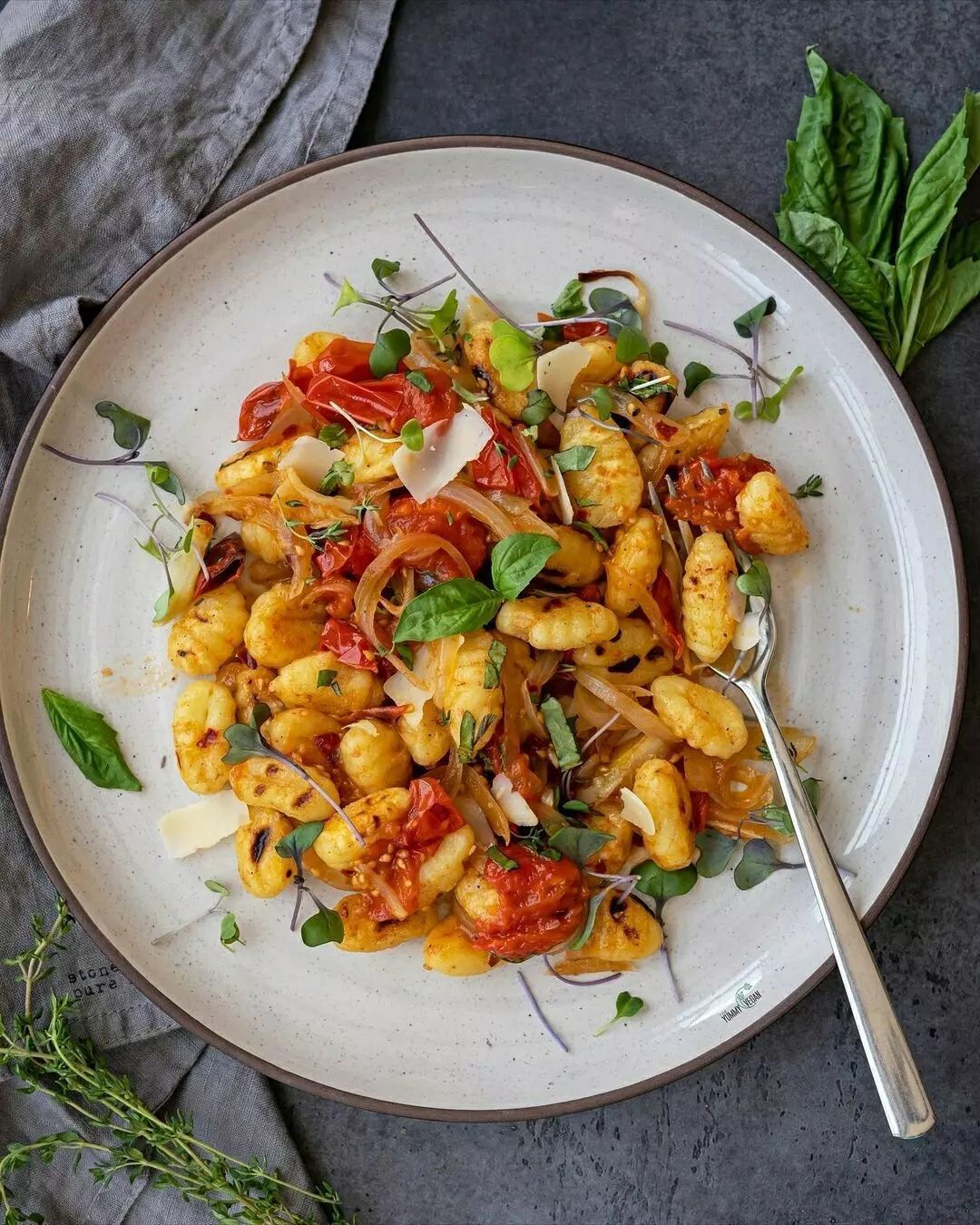 Grilled Gnocchi with Roasted Tomatoes