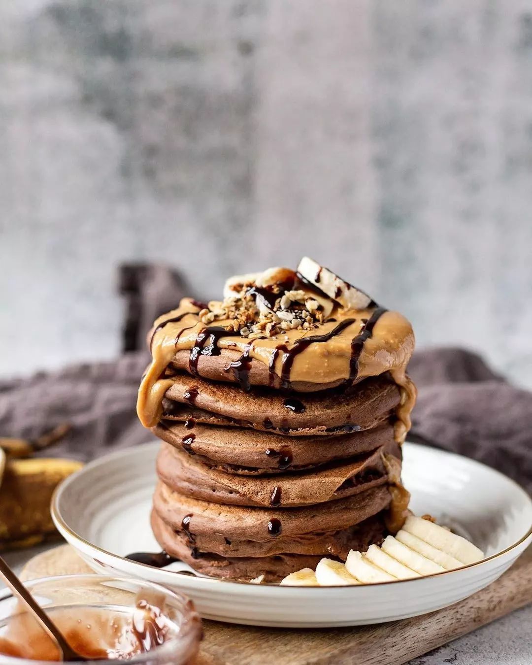 Chocolate and Peanut Butter Pancakes