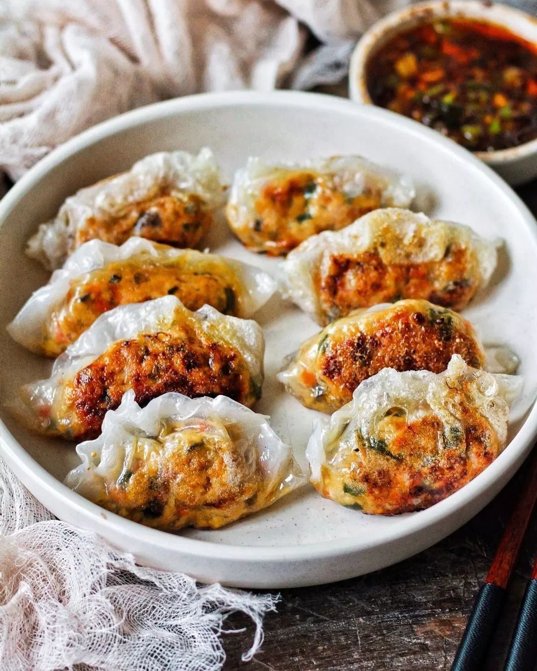 Pan Fried Rice Paper Dumplings