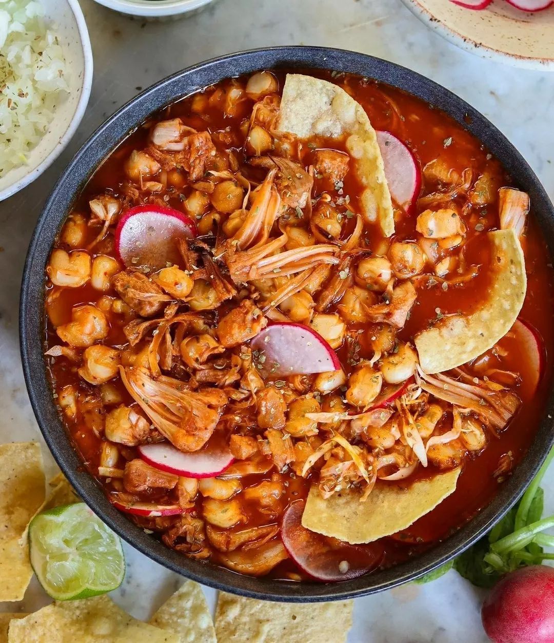 Cozy Vegan Pozole Rojo Bowl