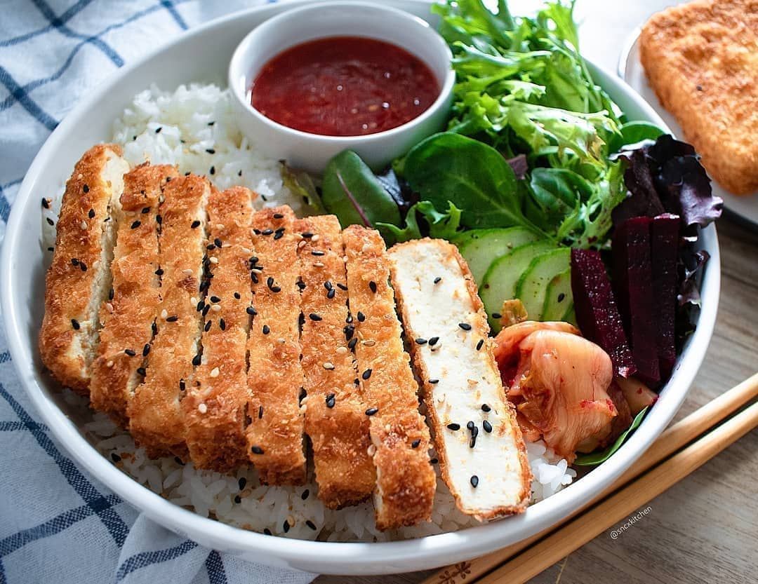 Vegan Tofu Katsu with Crispy Panko Coating