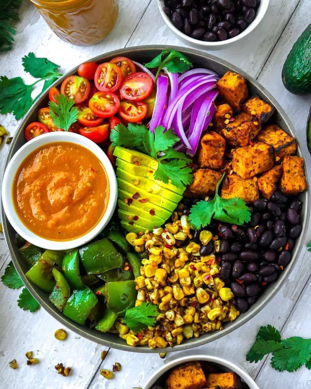 Sweet Potato Burrito Bowl with Tomato Salsa