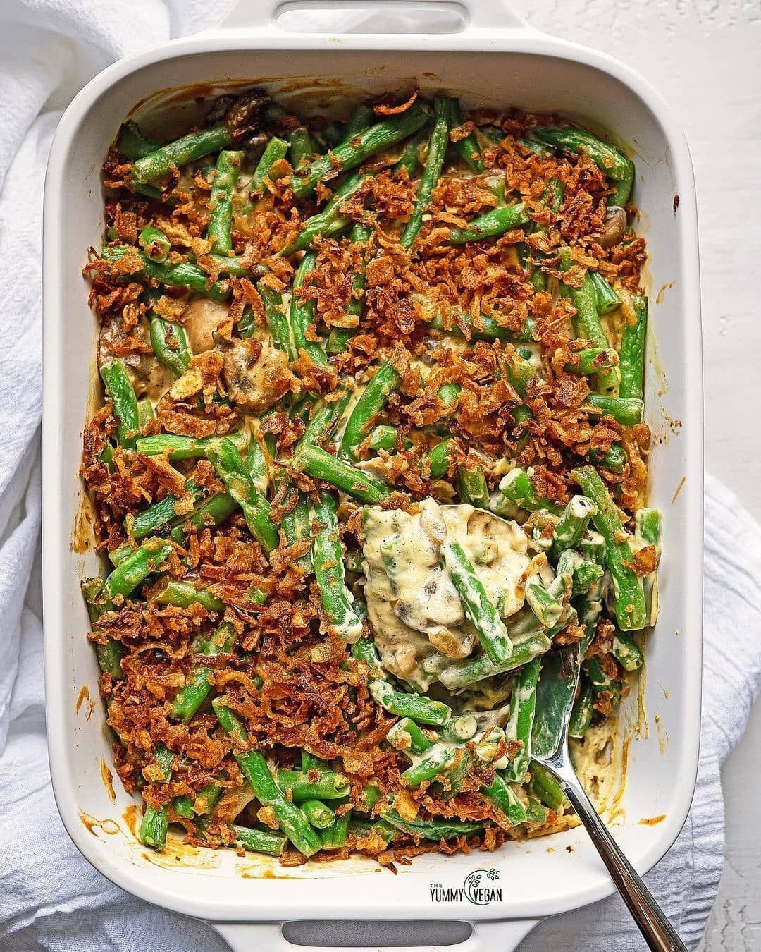Green Bean Casserole with Caramelized Onion Topping