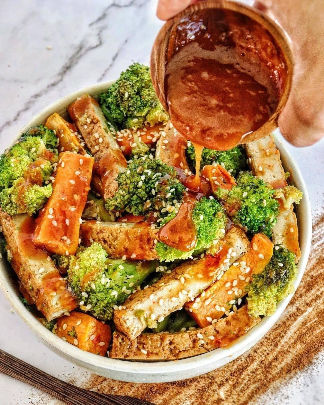 Sweet Potato, Broccoli, and Tofu Salad