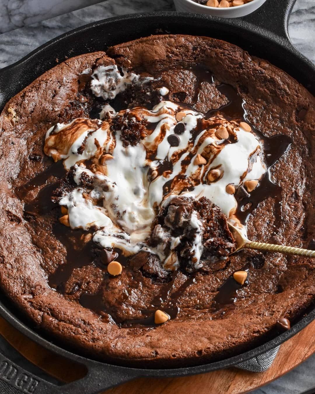 Buckeye Brownie Skillet Dessert