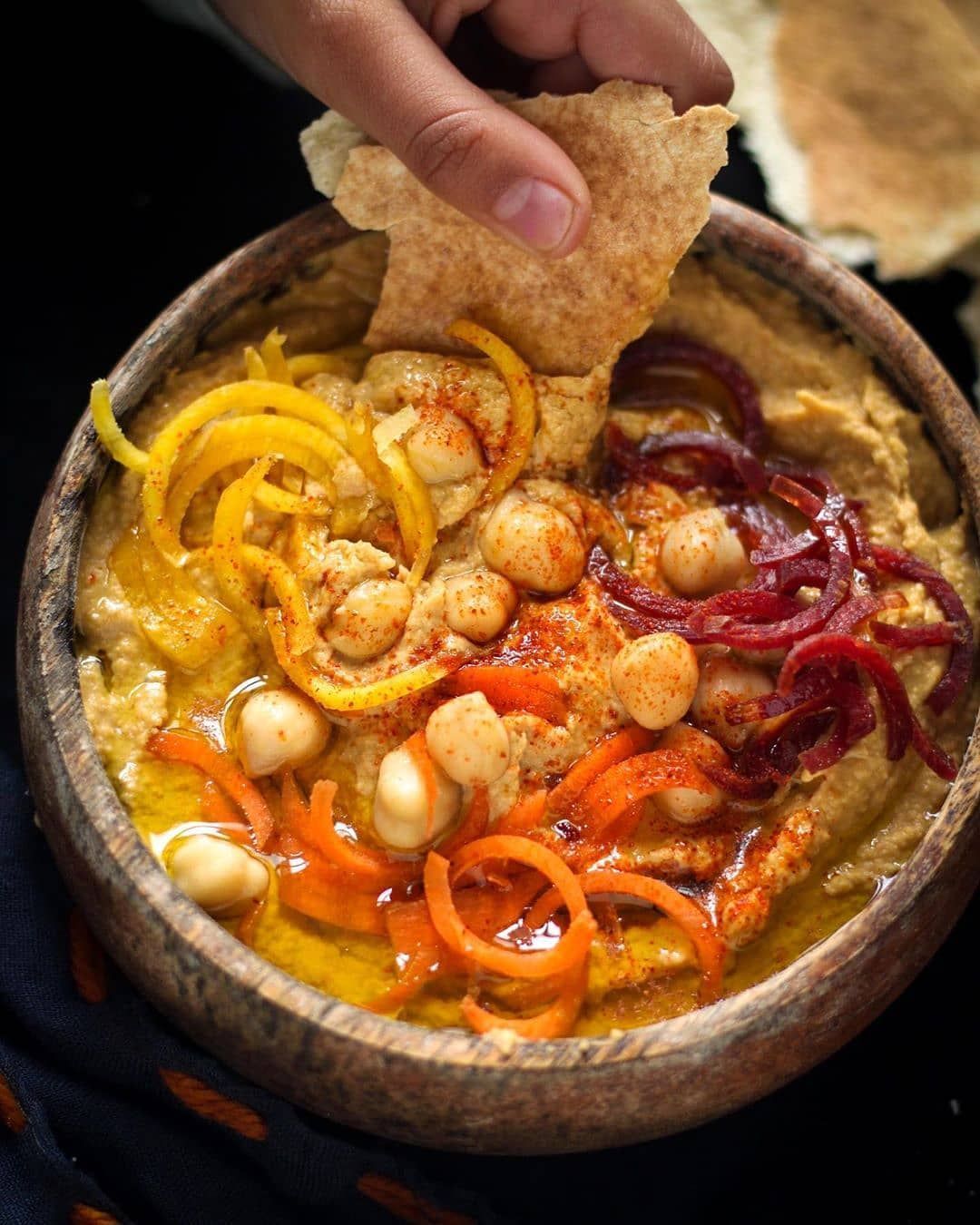 Roasted Rainbow Carrots Hummus