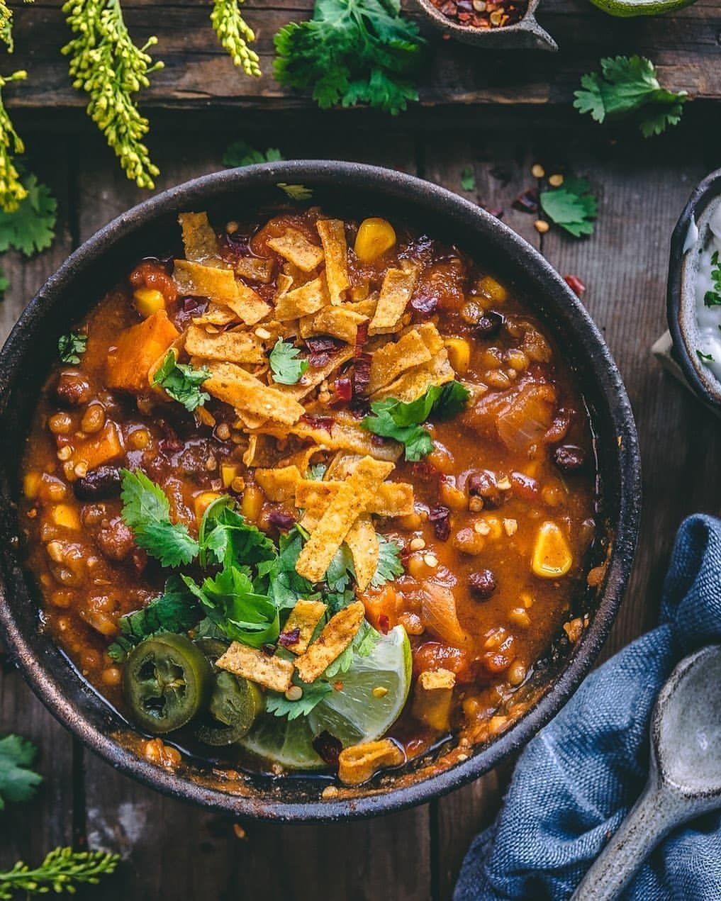 Enchilada Soup with Vegetables and Spices