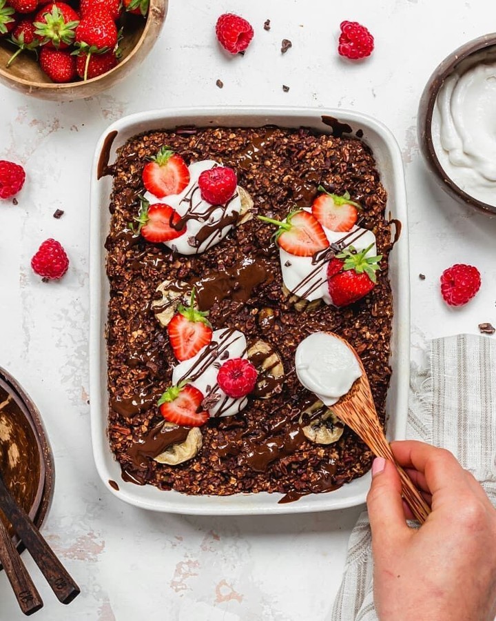 Triple Choc Brownie Baked Oats