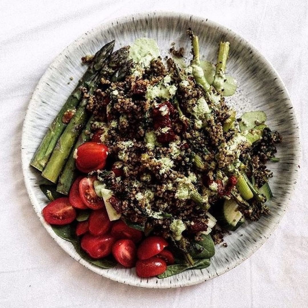 Quinoa Salad with a Cashew Basil Cream