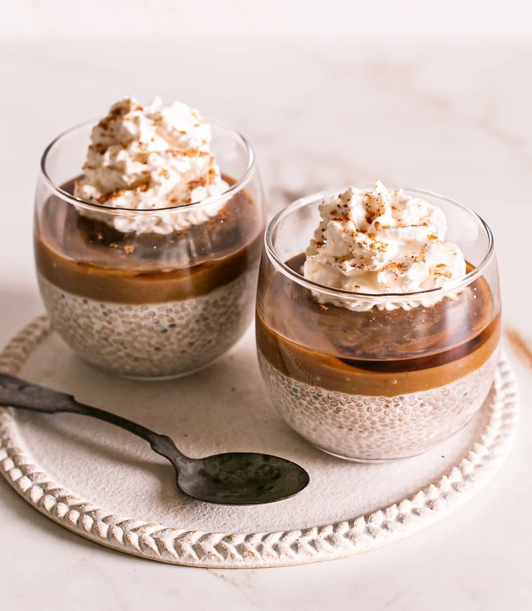 Vegan Caramel Eggnog Chia Pudding