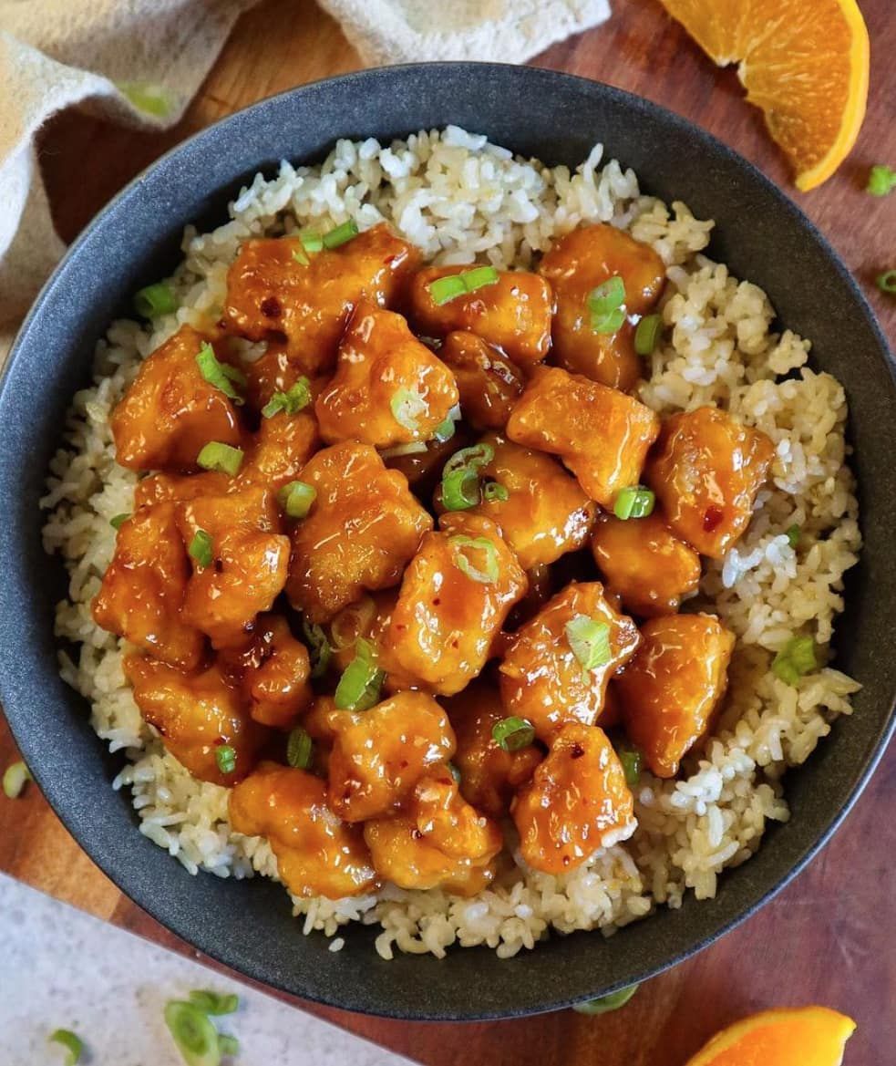 Vegan Crispy Orange Tofu Dish