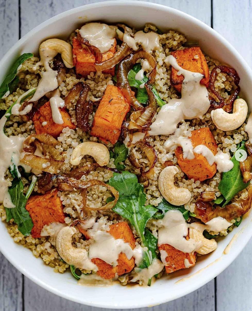 Sweet Potato and Quinoa Salad with Tahini Dressing