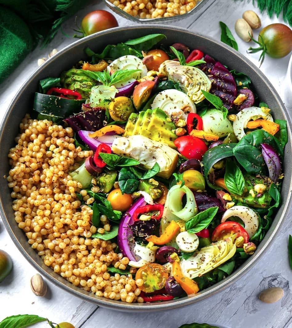Mediterranean Garden Salad with Couscous