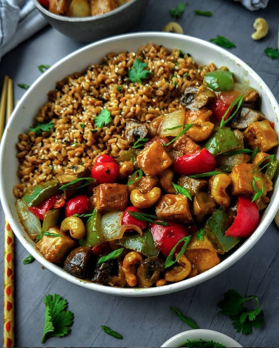 Cashew Apricot Tofu Stir Fry