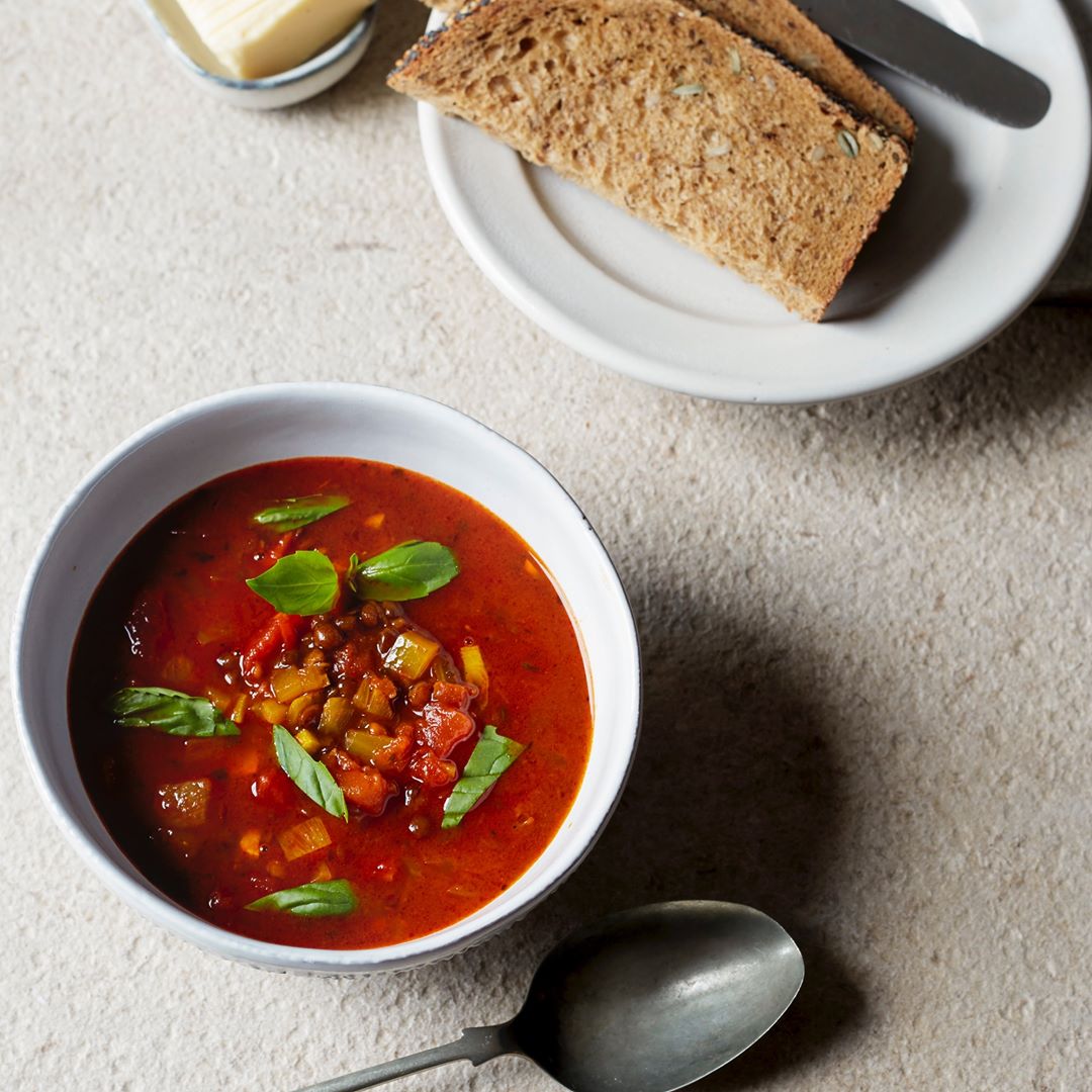 Smoky Tomato Puy Lentil Soup