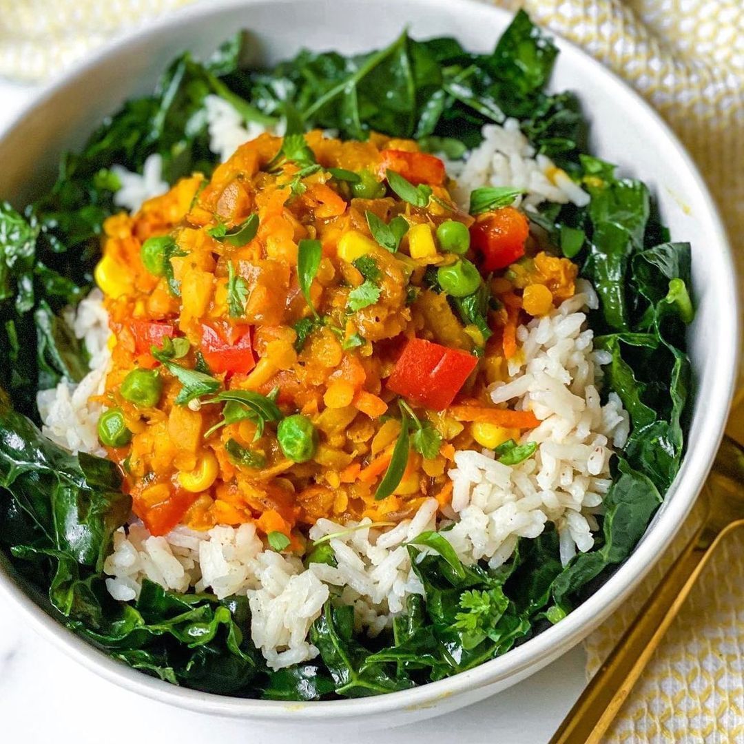 Curried Coconut Cauliflower Lentils