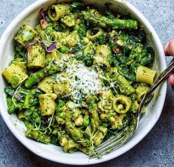 Asparagus Pea Pesto Pasta