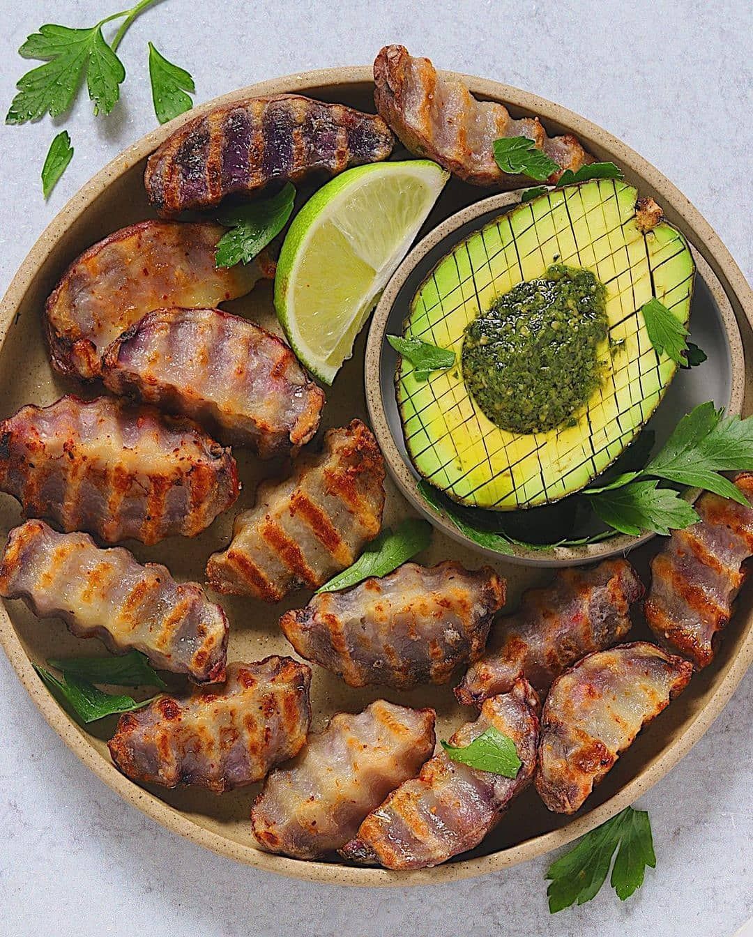 Roasted Purple Potato Wedges