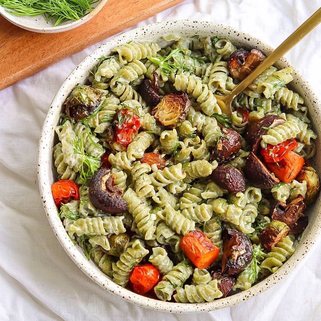 Greek Pasta with Roasted Vegetables
