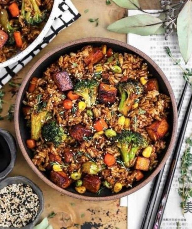 Soy Sauce Tofu Fried Rice