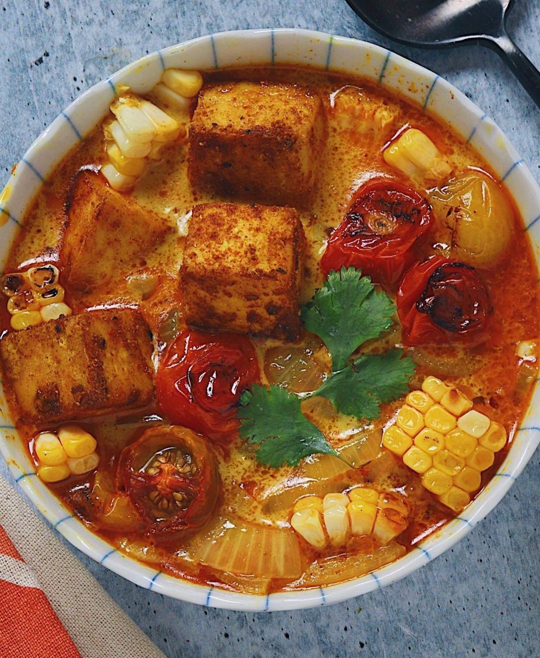 Tofu Curry and Roasted Summer Vegetables