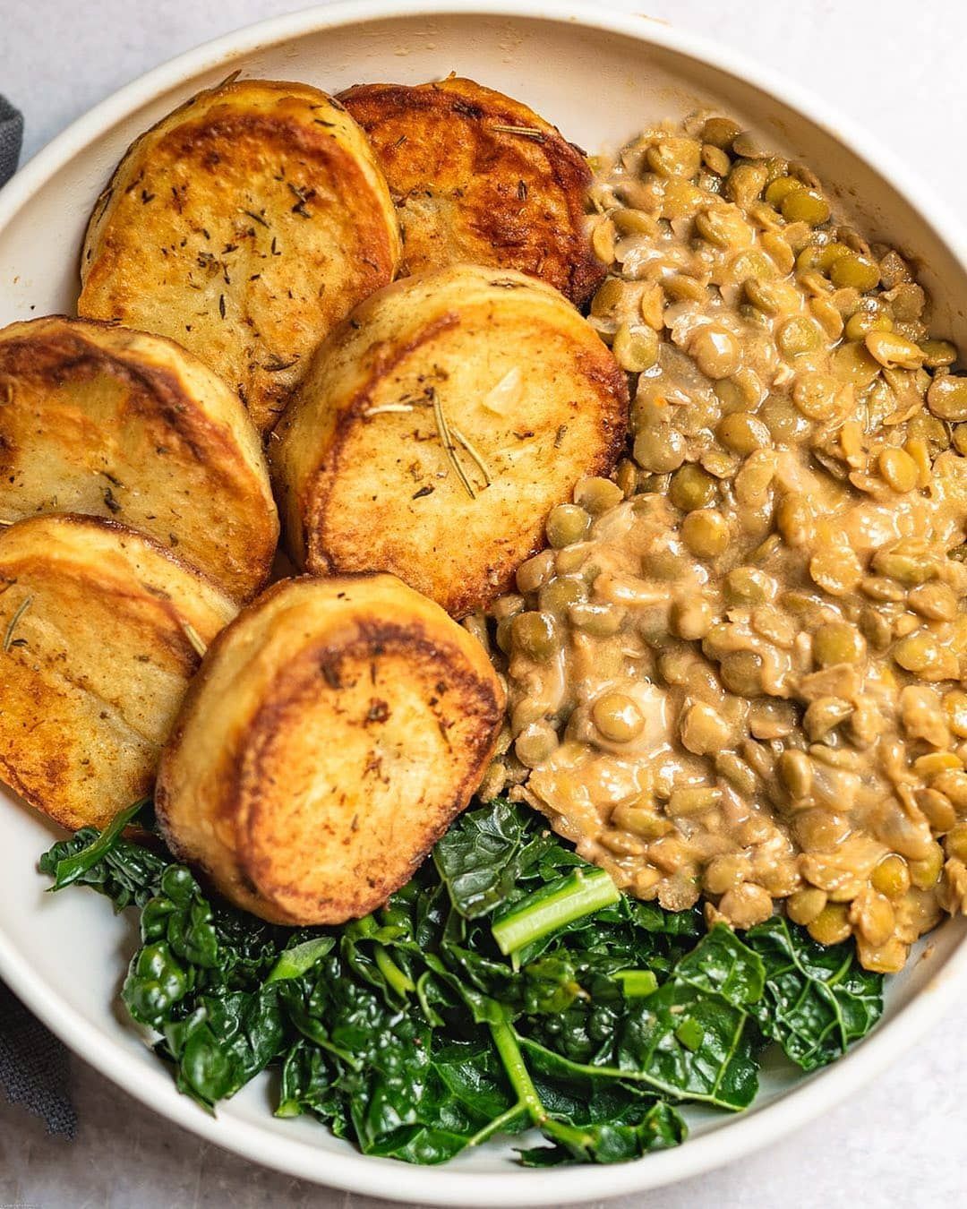 Creamy Tahini Lentils with Roasted Sides