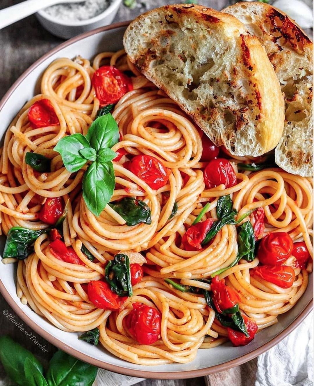 Spaghetti with Roasted Cherry Tomatoes and Garlic