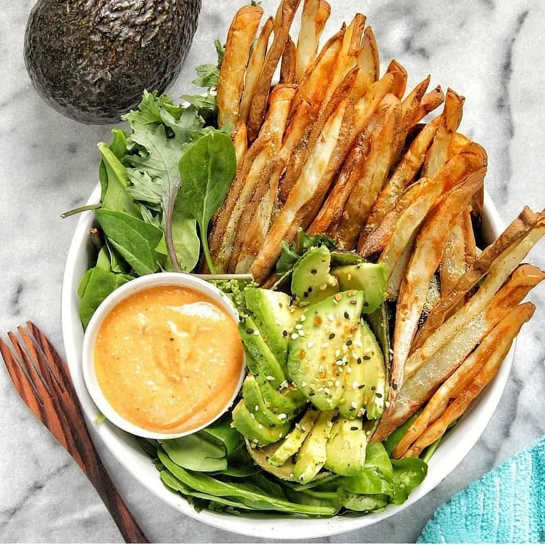 Crispy Oven-Baked Fries with Nacho Cheese Sauce