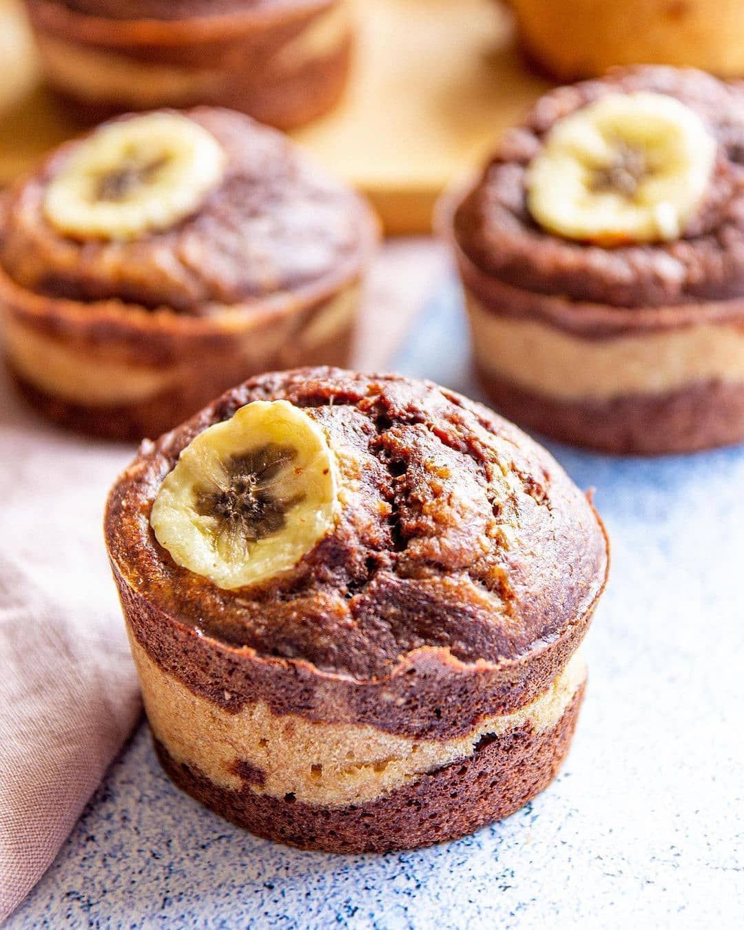 Vegan Marbled Banana Muffins