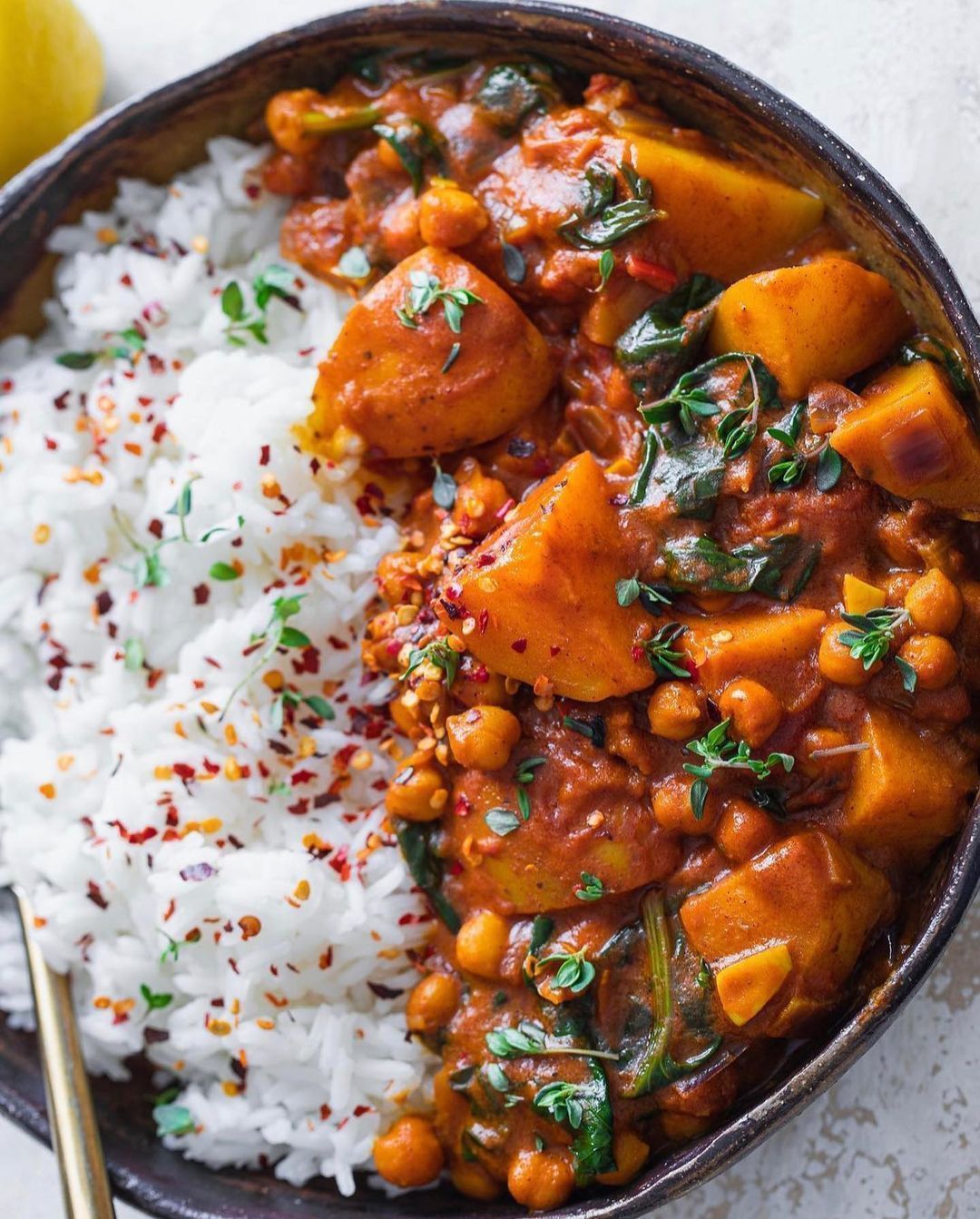 Peanut Butter Chickpea and Potato Curry