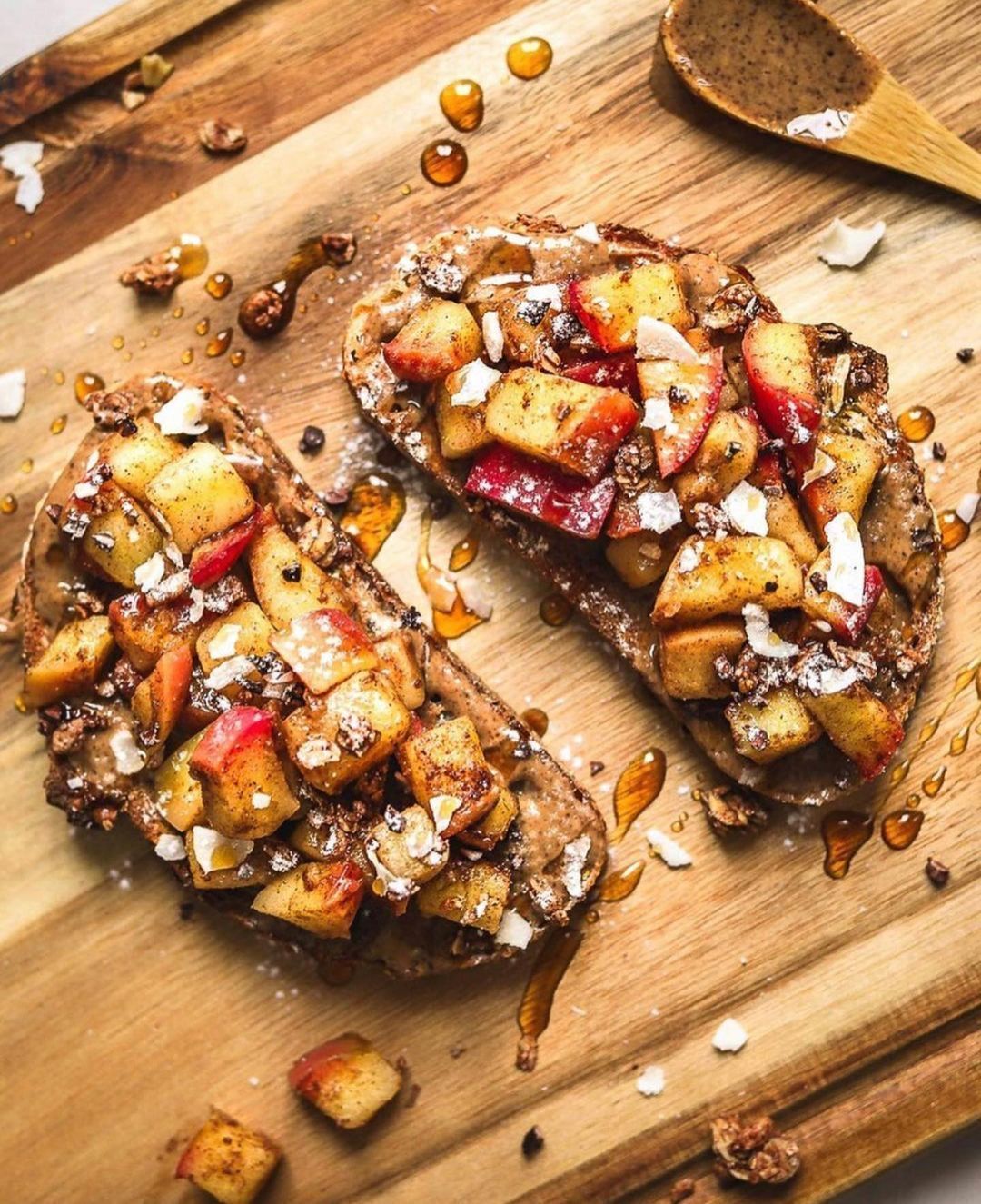 Fried Apple Almond Butter Toast