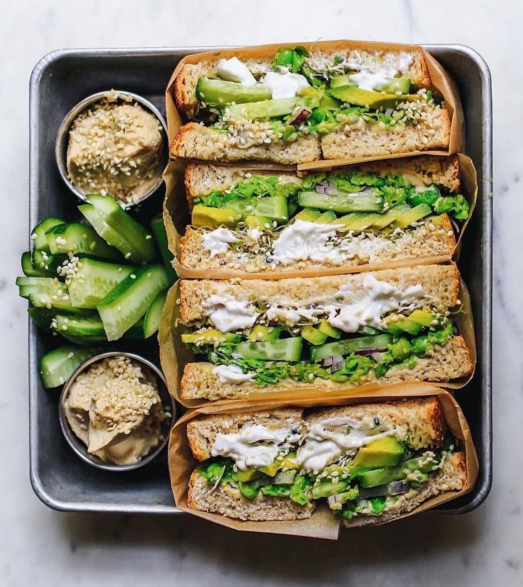 Vegan Veggie Sandwich with Minty Peas