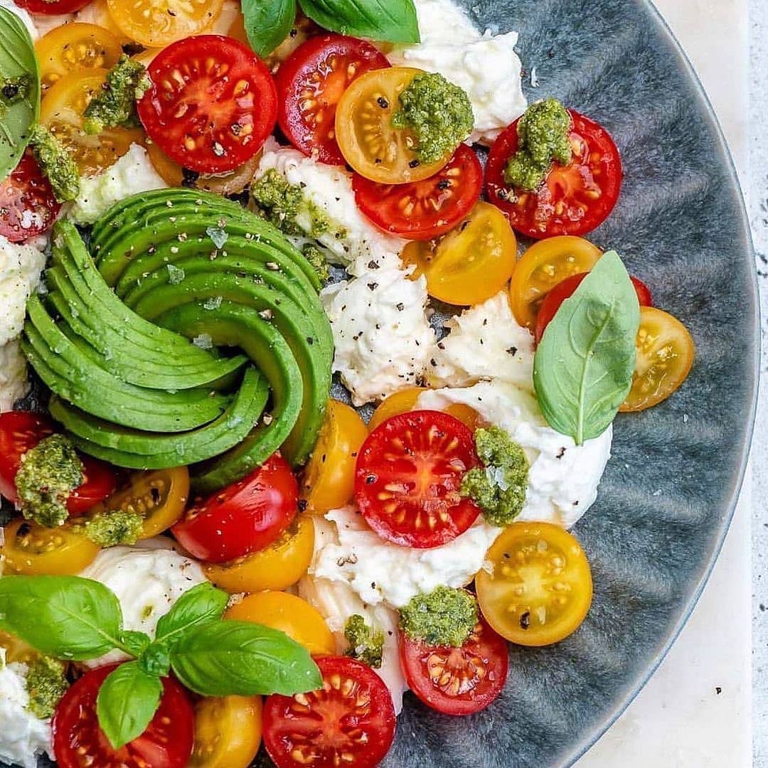 Fresh Avocado Caprese Salad Creation