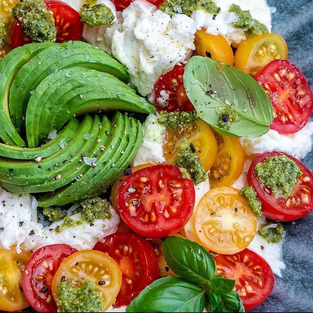 Fresh Avocado Caprese Salad Creation