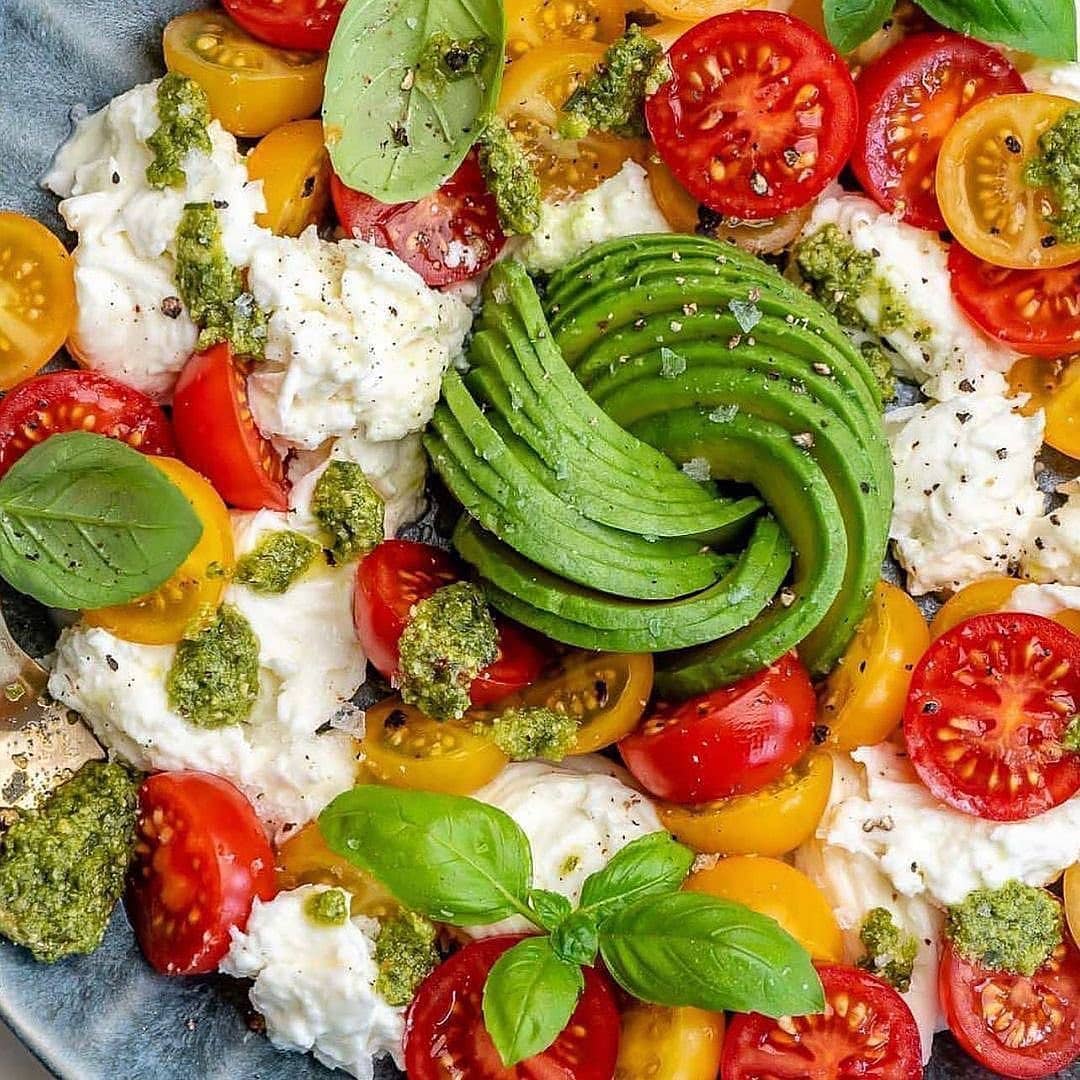 Fresh Avocado Caprese Salad Creation