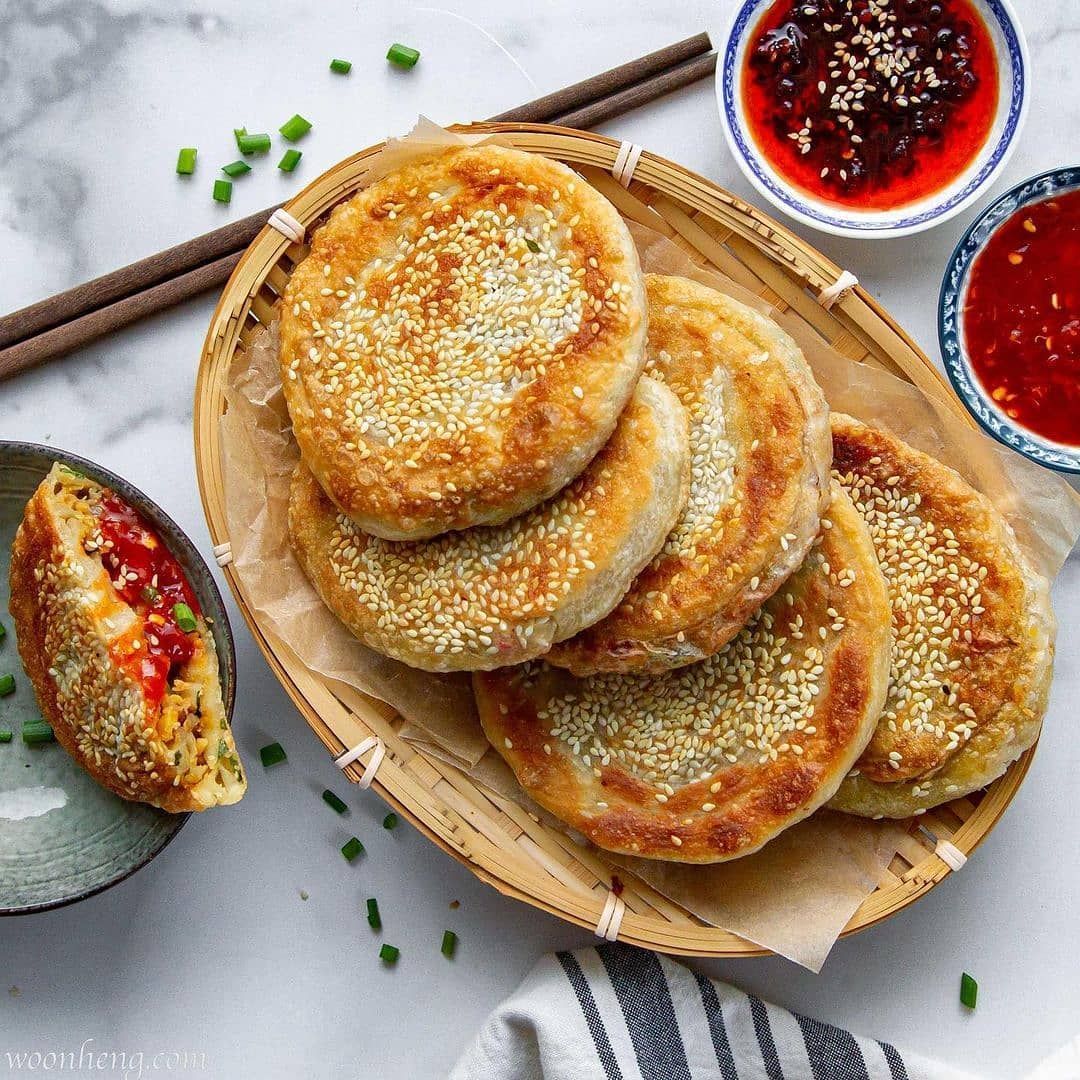 Crispy Stuffed Guo Kui Flatbread
