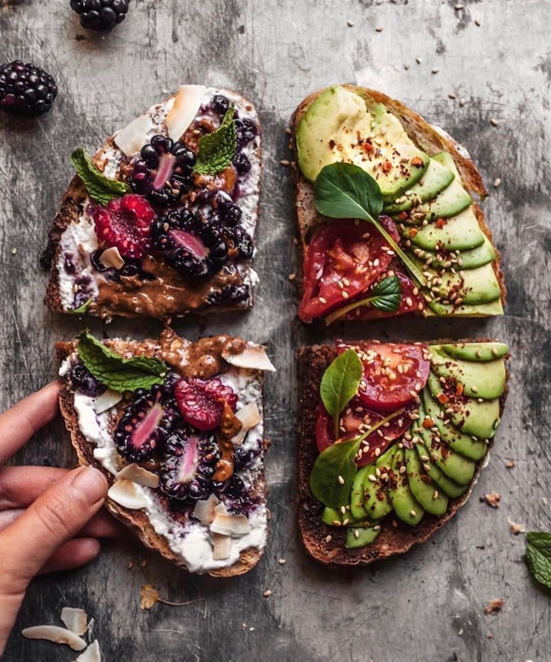Sweet and Savory Vegan Sourdough Toasts