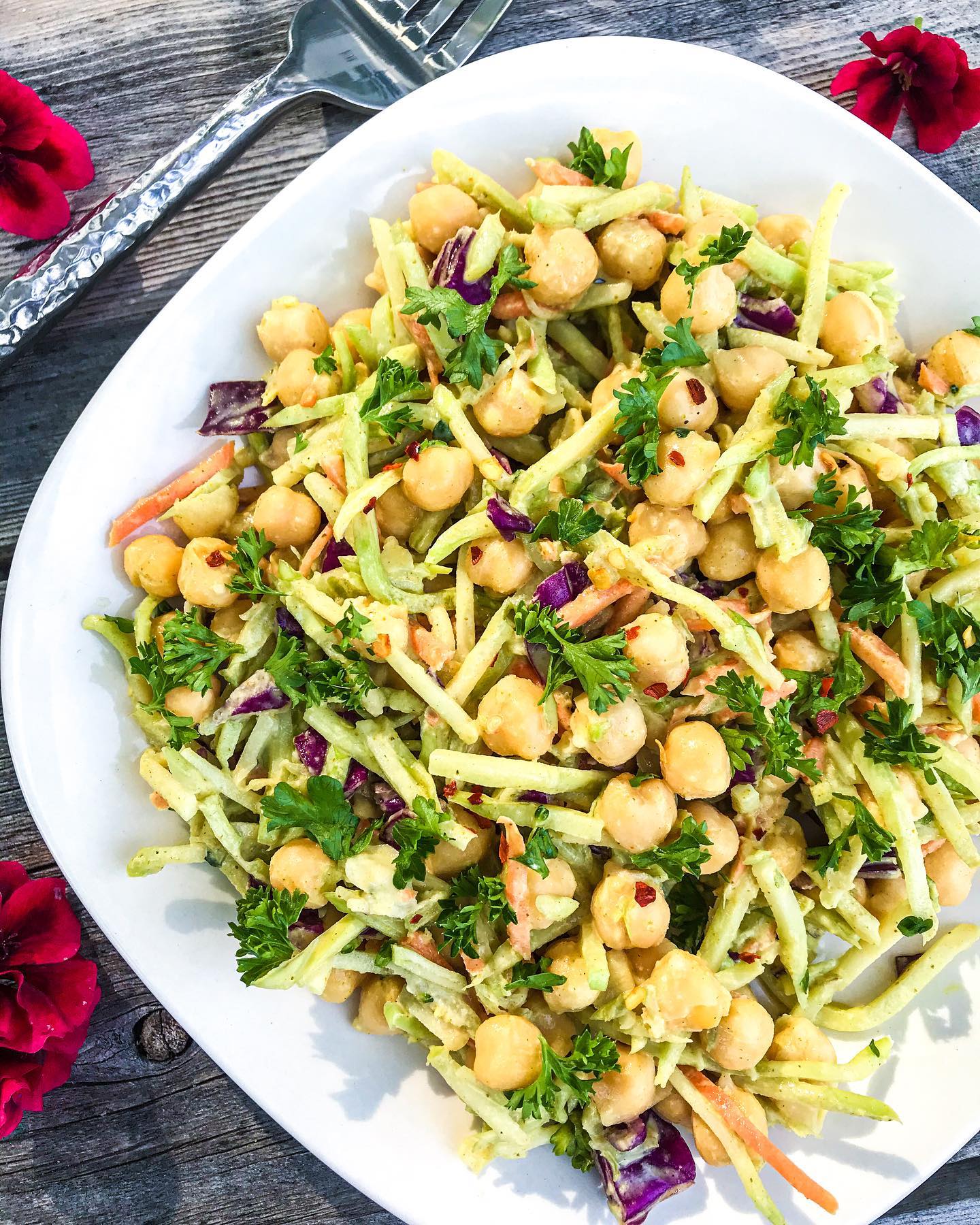 Chickpea Broccoli Slaw Salad