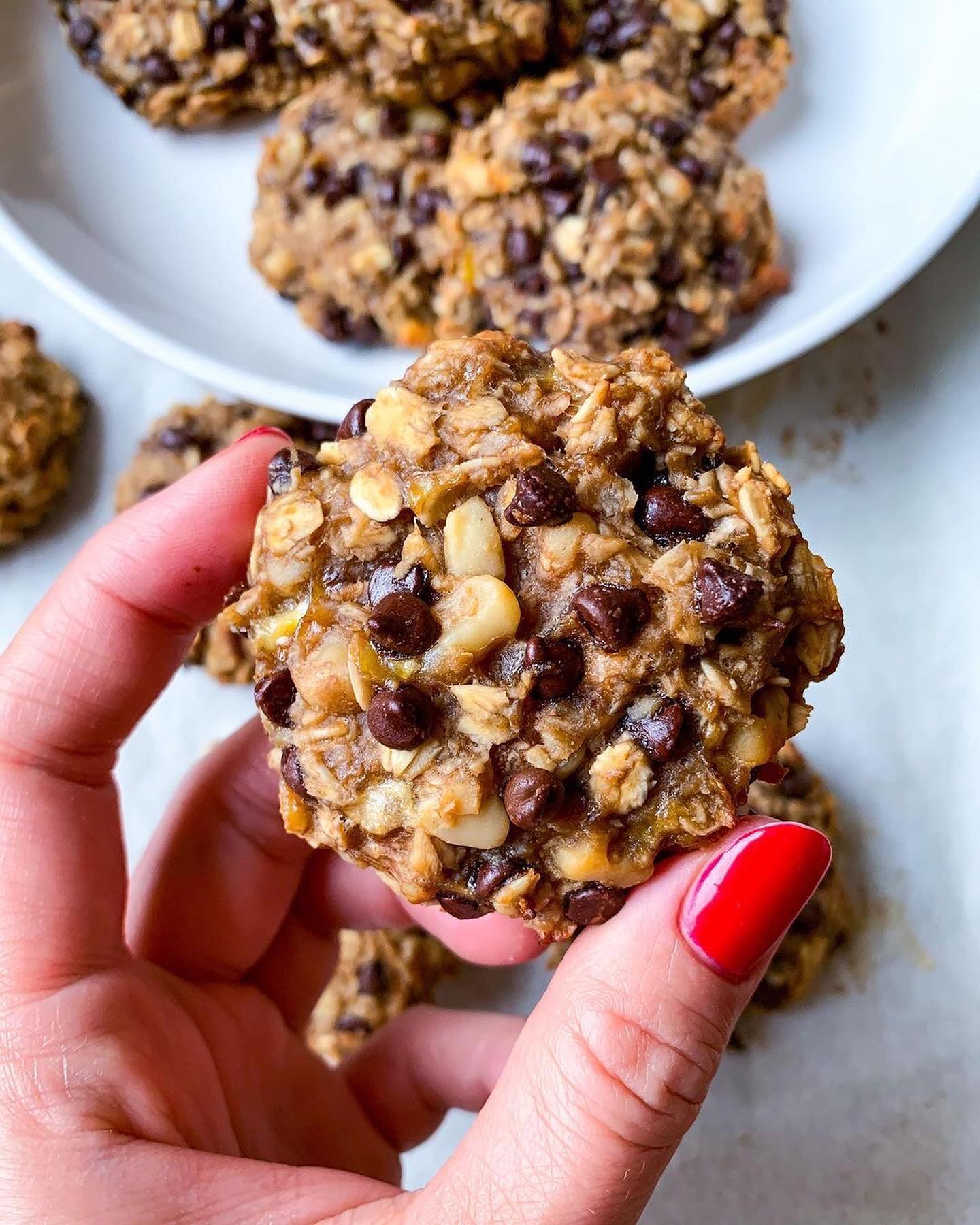 Chocolate Walnut Banana Bread Breakfast Cookies
