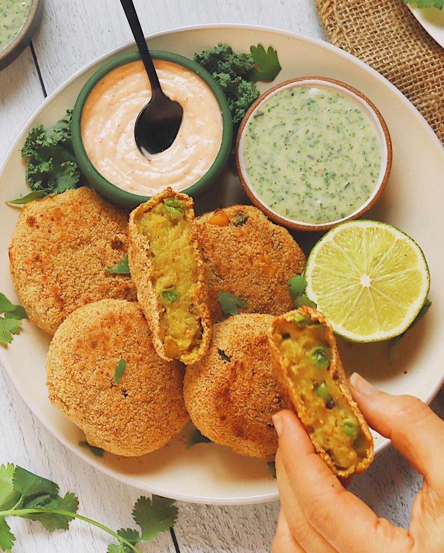Baked Aloo Tikki - Indian Spiced Potato Croquettes