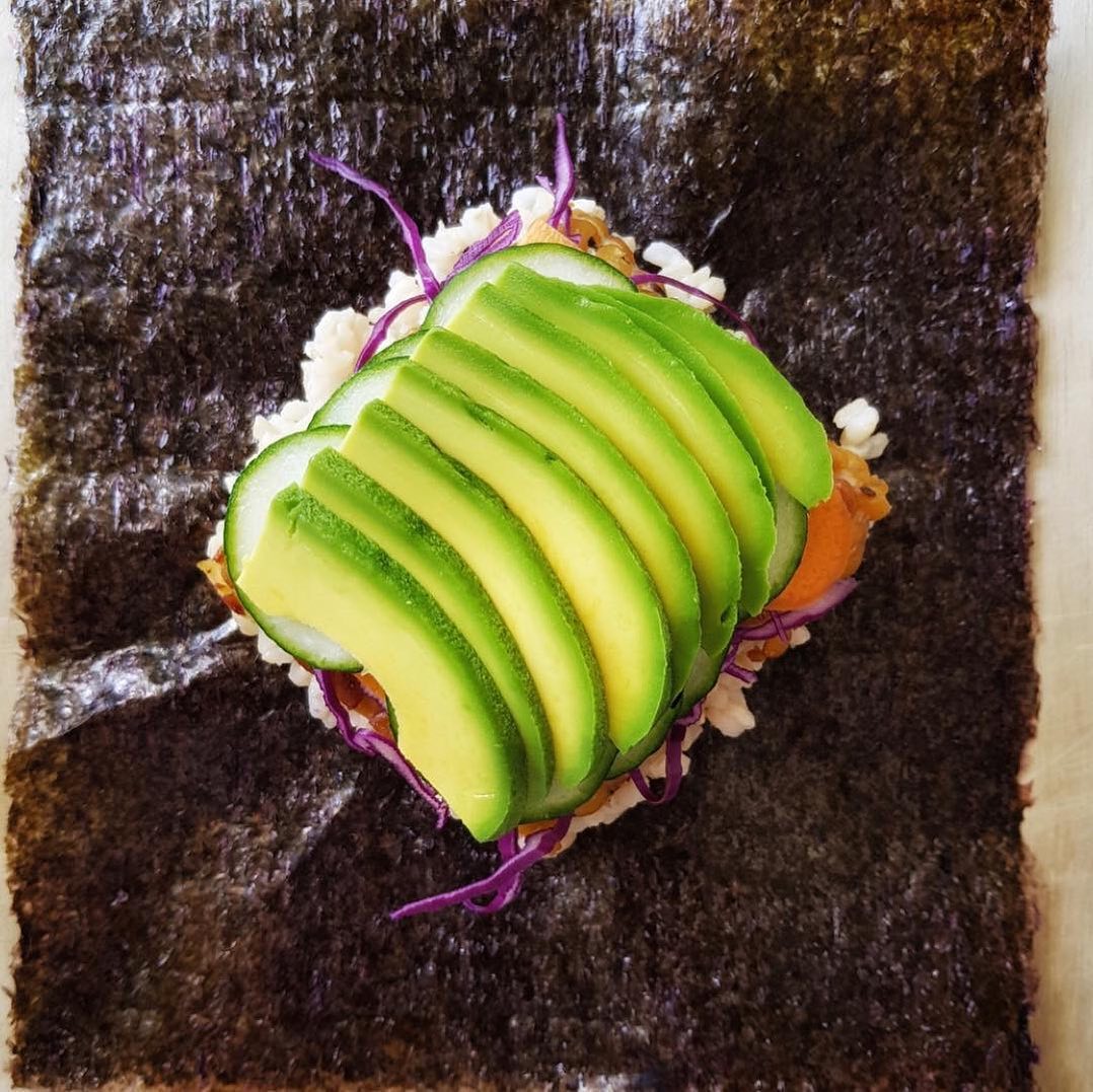 Tempeh Sushi Sandwich with Brown Rice and Vegetables