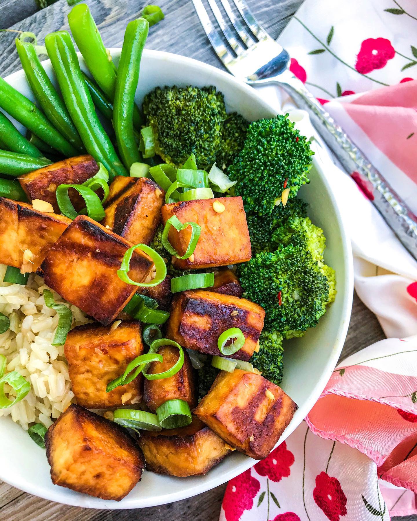 Vegan Marinated Tofu Bowl