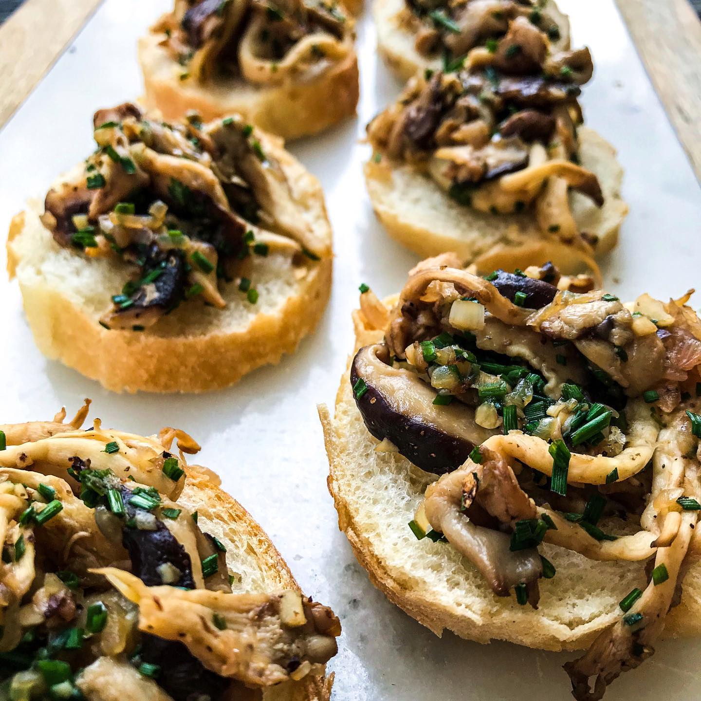 Wild Mushroom Crostini with Shallots and Wine