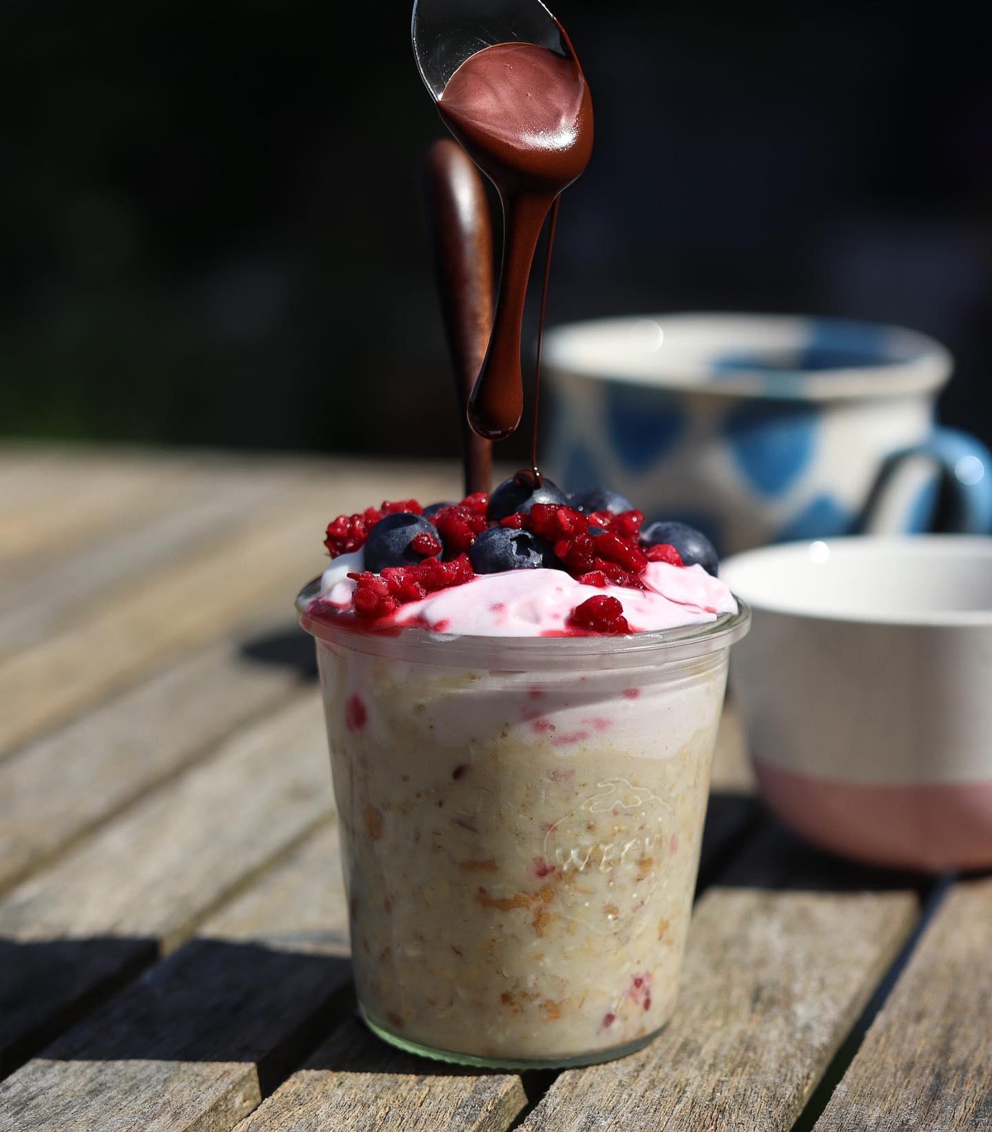 Bircher Muesli with Raspberries and Dark Chocolate
