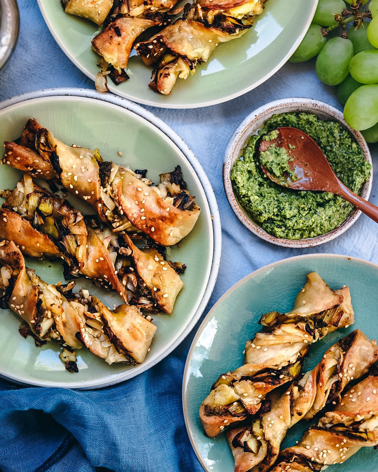 Pesto Leek and Cheese Twists